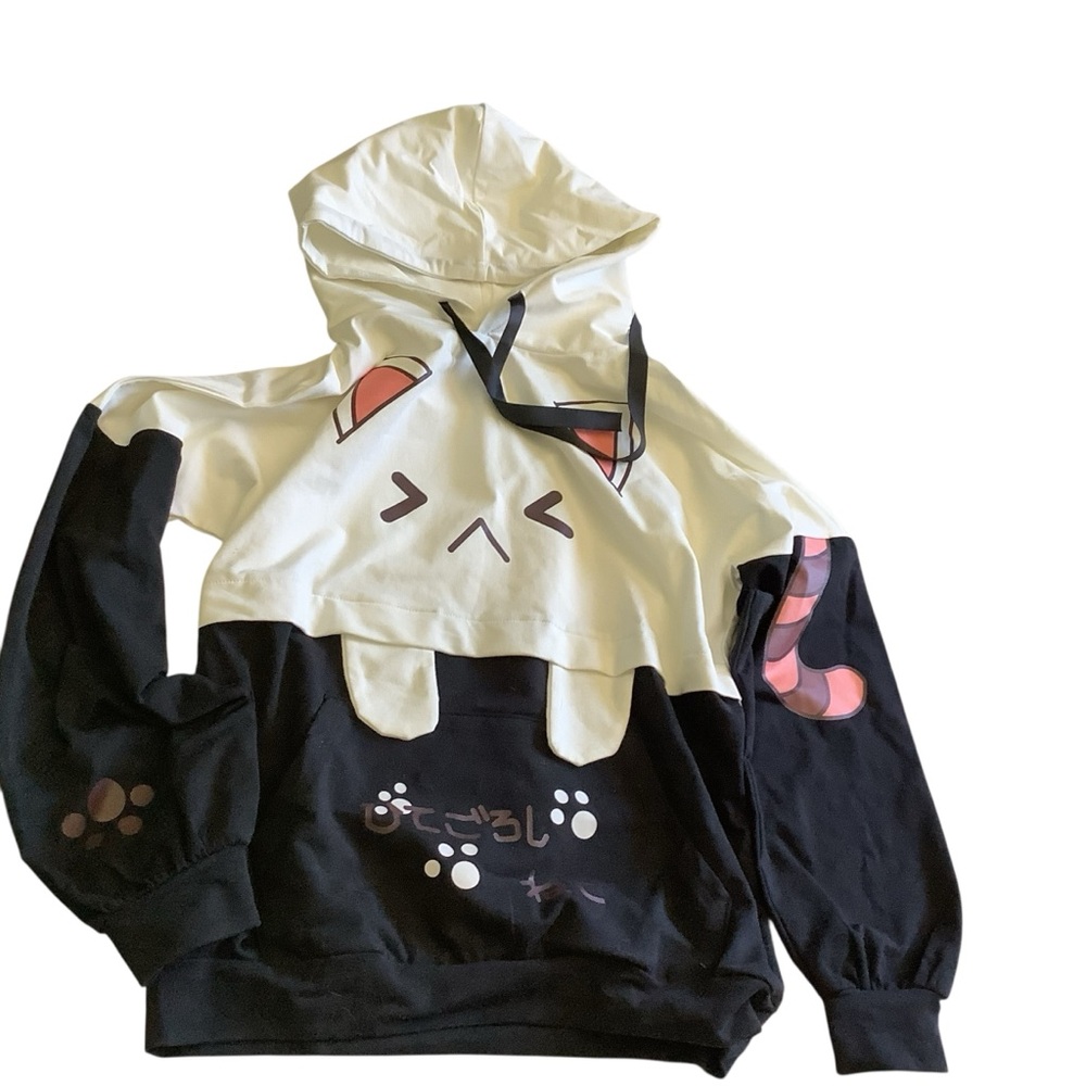 Cute Cat Graphic Hoodie Oversized